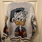Women’s Knit Cardigan Sweater Donald Duck With Pockets Size L