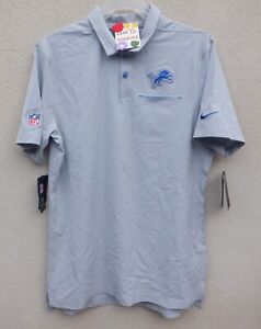 Nike Detroit Lions Polo Shirt Gray Flex 4 Way Stretch Sewn Men's $85 - Medium M