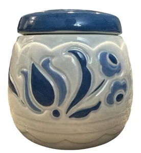 Brayton Blue & White Sugar Bowl Made In Laguna Beach, CA USA - Picture 1 of 6