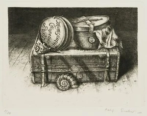 R. ESCHER (*1936), Pariser Koffer-Stillleben, 2010, Rad. Surrealismus Stilllebe - Picture 1 of 8