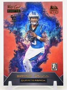 BRYCE YOUNG /50 RC SSP Chase Red Rookie Heat Blue 2023 Wild Card Matte Panthers - Picture 1 of 6