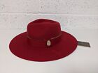 Hicks & Brown Suffolk Oxley 100% Wool Fedora Hat Red NEW - S / 55-56 cm
