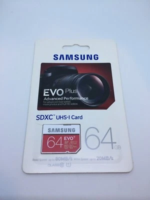 Samsung EVO SDXC 64GB Class10 up to 80 MB/s UHS-1 SD card U1 NEW - Image 1 of 4