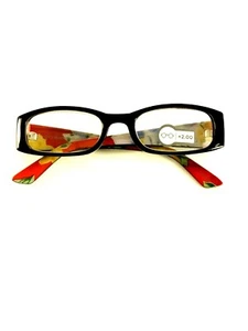Perspective Black Floral Contemporary Reader Glasses by Icon Eyewear +2.00 - Picture 1 of 6