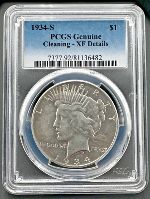 1934 S Peace Silver Dollar $1 PCGS Extra Fine, Nice Low Mintage Semi-Key Date - Image 1 of 4