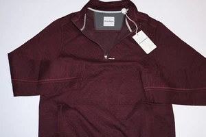 Suéter Tommy Bahama Queensland Acolchado Media Cremallera Castaño Nuevo LS Mediano M - Imagen 1 de 8