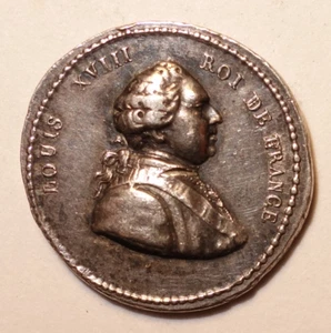 Petite médaille argent Louis XVIII, vers 1815 !! - Imagen 1 de 2