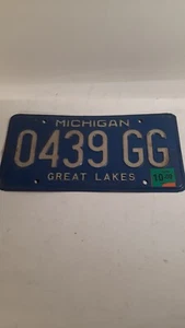 Michigan Great Lakes State MI License Plate Tag 0439 GG - Picture 1 of 2