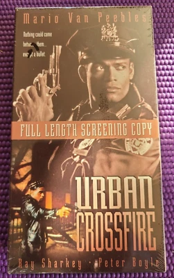 Urban Crossfire (VHS Full Promo Screener, 1994) Mario Van Peebles - NEW SEALED - Image 1 of 3