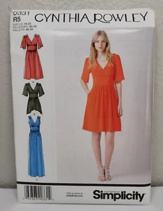 Simplicity Sewing Pattern 0331 V-Neck Dress Fitted Midriff Maxi & Midi Sz 14-22 - Bild 1 von 2