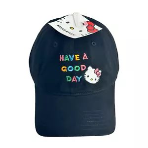 Cappello Hello Kitty donna nero berretto baseball ricamato regolabile Sanrio nuovo con etichetta - Foto 1 di 6