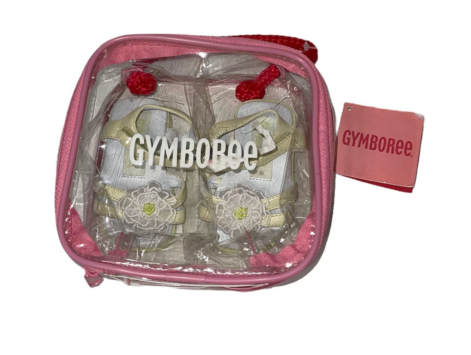 NWT NOS 2005 Gymboree Infant Girls Sandals Sz 1 Green Leather Flower - Image 1 of 4