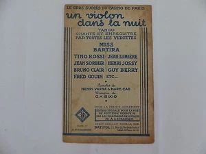 Partition Un violon dans la nuit MISS BARTIRA TINO ROSSI JEAN LUMIERE SORBIER - Imagen 1 de 1