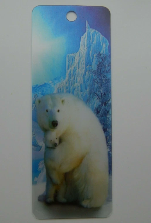 Polar Bear Hologram 3D Bookmark! Great gift!