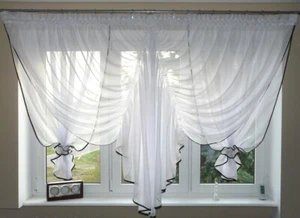 Schöne Fertiggardine aus Voile mit Kräuselband Gardine GD16 Top Design Modern - Bild 1 von 1