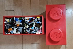 LEGO Bulk Lot 2 Pounds Bricks and 2-Stud Red Lego Storage Brick - Picture 1 of 5