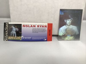 Vtg 1991 Nolan Ryan SILVER STAR TRIBUTE TICKET & HOLOGRAM CARD 7th No Hitter