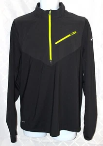 Men's Nike Running 1/4 zip jacket Large 23 x 31 Black reflective - Picture 1 of 6