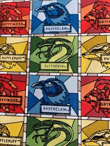 Fabric Harry Potter Stained Glass Hogwarts House 4.75 yds 44" w cotton Camelot - Picture 1 of 6