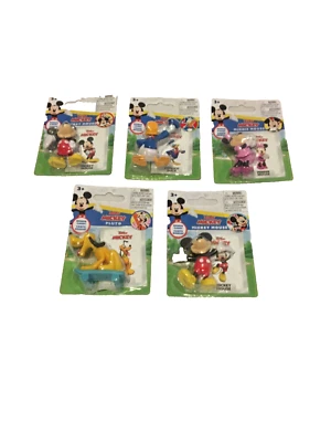 Disney Junior Juego de 5 Mini Figuras de Plástico MICKEY 2.5" con Tarjeta de Bonificación Nuevo en Paquete Foto 1 de 4