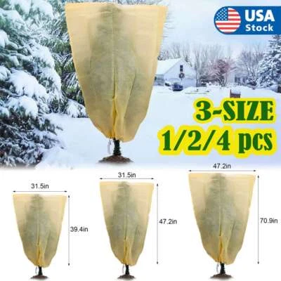 1/2/4x Invierno Cordón Plantas Cubiertas Congelación Protección Contra Heladas Bolsa para Protección Foto 1 de 4