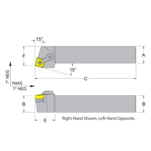 Dorian 50531 MSRNL16-5D LH Toolholder for SNM_543 inserts - Bild 1 von 1