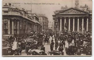 Postkarte 1918 Royal Exchange Bank England Nestle Milk Tram Pferdewagen AA243 - Bild 1 von 2