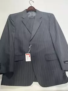 Traje para hombre Jones New York gris lana a rayas 2 botones 40R NUEVO - Imagen 1 de 6