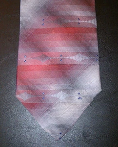 Corbata de seda diseño abstracto rojo gris nuevo en caja t720 - Imagen 1 de 4