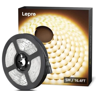 Lepro 12V LED Strip Light, Flexible, SMD 2835, 16.4ft Tape Light for Home, Ki... - Image 1 of 4