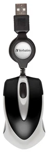Verbatim 99999 Go Mini - USB Optical Travel Mouse with Retractable Cable, black  - Picture 1 of 8