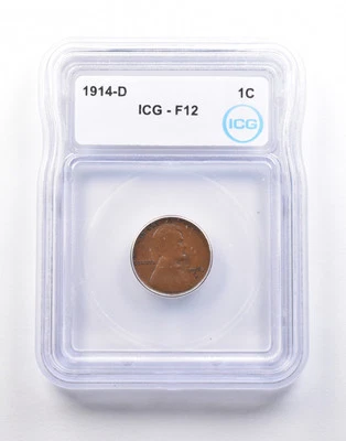 1914-D Lincoln Wheat Cent F12 ICG *5210 - Image 1 of 3