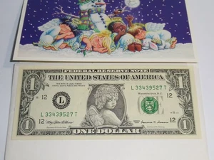1999 UNITED STATES HOLIDAY ANGEL 1 DOLLAR BILL. WALMART. UNCIRCULATED LOVENOTE 2 - Picture 1 of 4