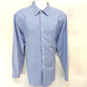 Camisa de Vestir Charles Tyrwhitt Para Hombres XL Azul Guinga Calce Ajustado Botón Delantero Sin Planchar - Imagen 1 de 8