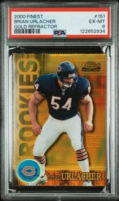 2000 FINEST GOLD REFRACTOR #151 BRIAN URLACHER 21/200 PSA 6 - Image 1 of 2