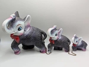 Arnart Japan Anthropormorphic Kitsch Sugar Elephants Chained Family Figurine 3pc - Picture 1 of 21