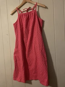 Hanna Andersson Hot Pink Dress Eyelet Trim Dress Size 160 14-16 - Picture 1 of 10