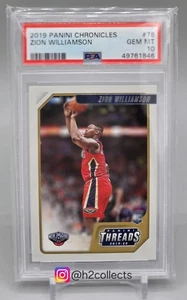 Zion Williamson RC Rookie 2019-20 Panini Chronicles Threads #78 PSA 10 gemas como nuevo - Imagen 1 de 2