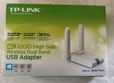 TP-Link AC1200 Wireless High Gain Dual Band USB Adapter (Archer T4UH) White - Image 1 of 4