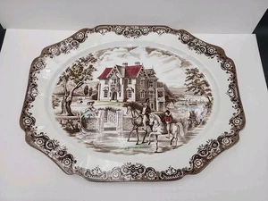 Johnson Brothers Heritage Hall braun bunt 20" Servierplatte England schön - Bild 1 von 14