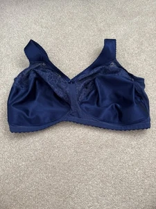 Glamorise Women's Blue 1000 Non-Wired Bra, UK Size 44H - Picture 1 of 9
