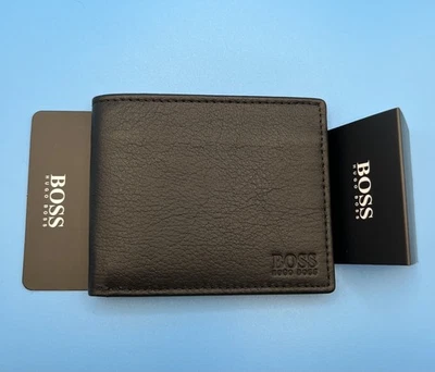 New  Hugo Boss Bi fold Black Leather Credit Cardholder Wallet - Image 1 of 4