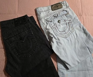2 pair True Religion Mens Jeans 38x34 Ricky And Ricky Super T - Picture 1 of 9
