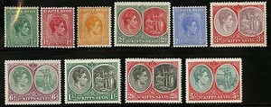 St Kitts Nevis 1938-48 Scott # 79-88 MLH Part set - Picture 1 of 1