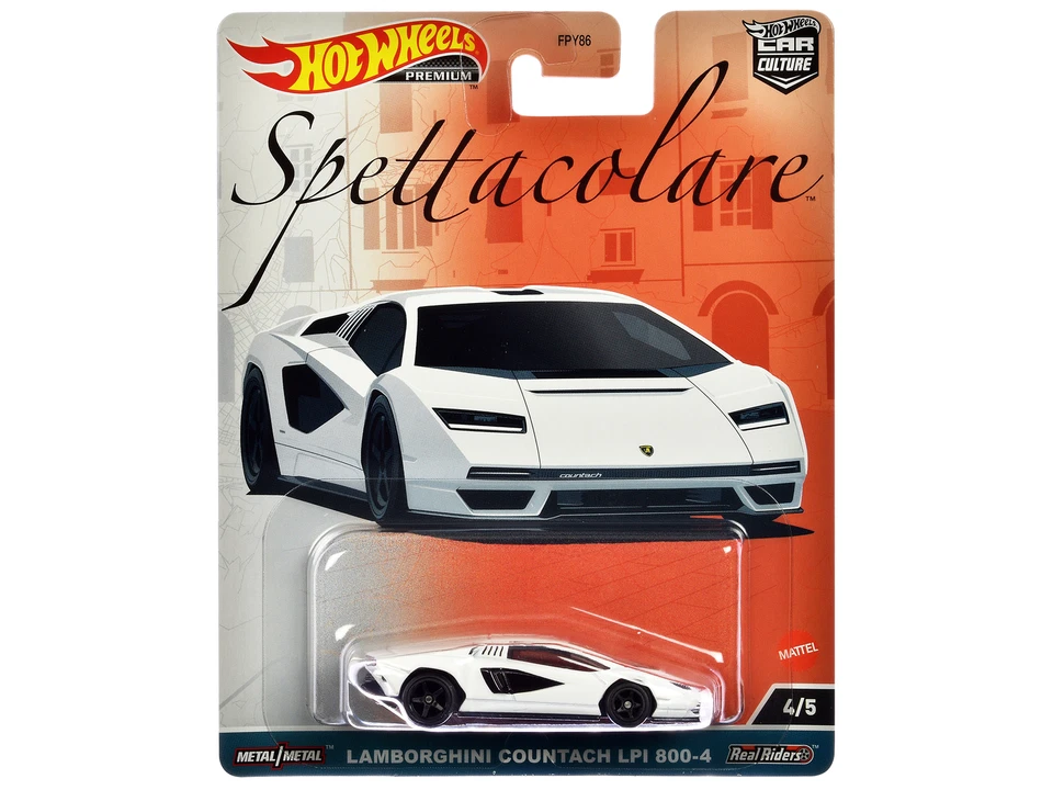 Lamborghini Countach Lpi 800-4 White Diecast Model Car By Hot Wheels Hkc40