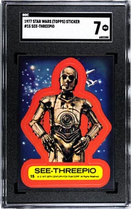 1977 STAR WARS TOPPS STICKER #15 SEE-THREEPIO SGC 7 6083388 C3PO - Picture 1 of 2