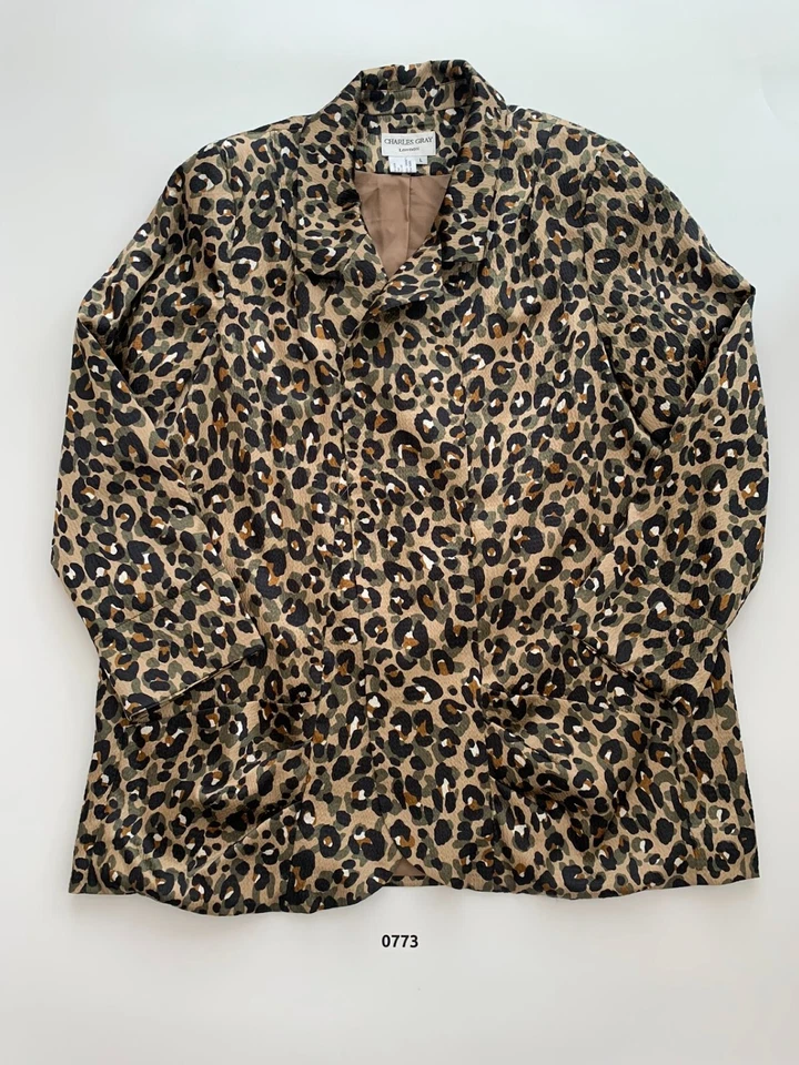 Chaqueta Blazer Charles Gray London L Mujer Diseñador Leopardo Camuflada Foto 1 de 4