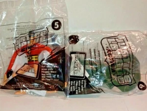McDonald's HM JUSTICE LEAGUE #5 PLASTIC MAN NIP, #6 GREEN ARROW MASK OPEN - Picture 1 of 5