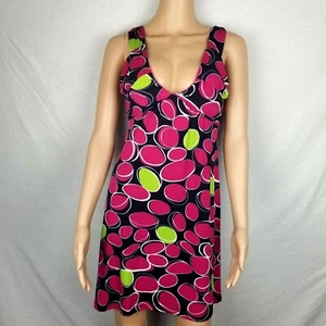 Charlotte Russe women's dress with pink and green polka dots, V-neck size "M" - Picture 1 of 9