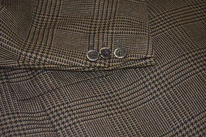$4275 Brioni Angora Wool Cashmere Brown Blazer Jacket 46R Prince of Wales Italy - Picture 1 of 12